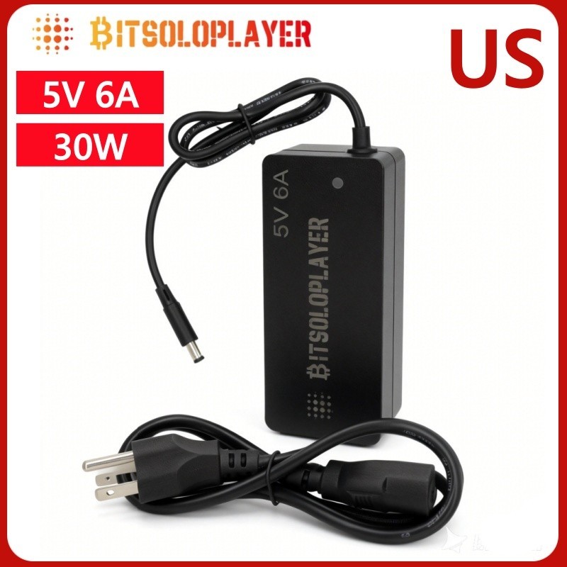 AC/DC 5V 6A Power Supply Adapter Suitable For Bitaxe Gamma 601 Nerdaxe Miner
