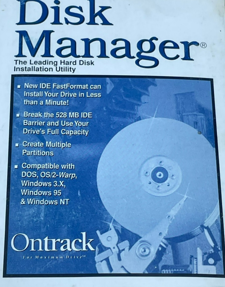 Ontrack Disk Manager, for Bundling Purposes Only, Version # 7.09