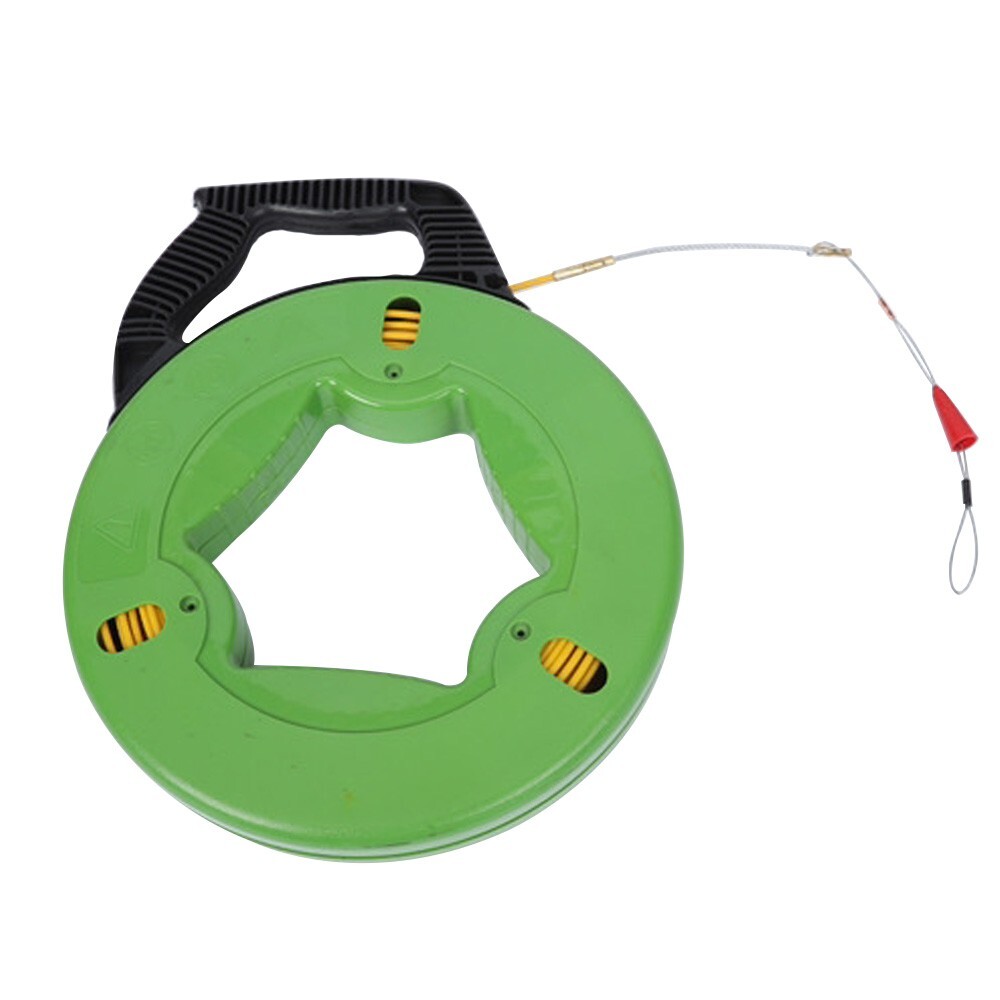 SYSTON Fish Tape Steel Wire Puller 1/8" 100 ft, Cable Puller Tool with Loop Tip