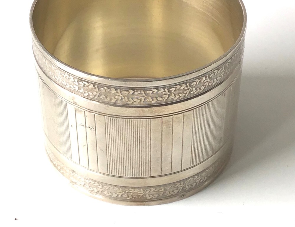Antique french solid Sterling silver napkin ring