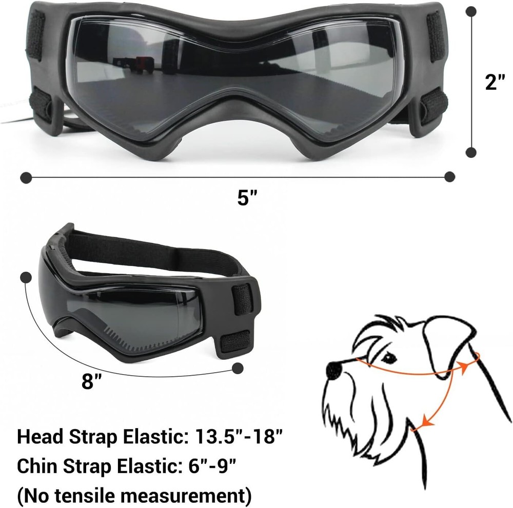 Cooling Dog Sunglasses for Medium Breed - Curved Lens - Size M - Adjustable