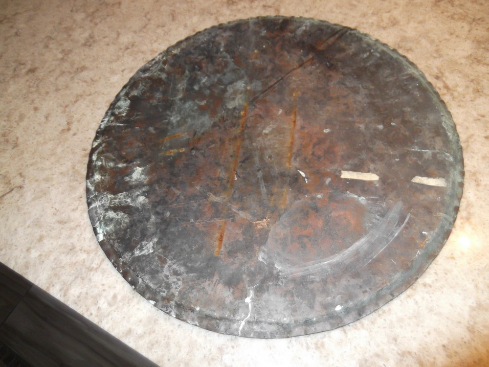 Antique Middle Eastern Copper Table Top Tray Engraved