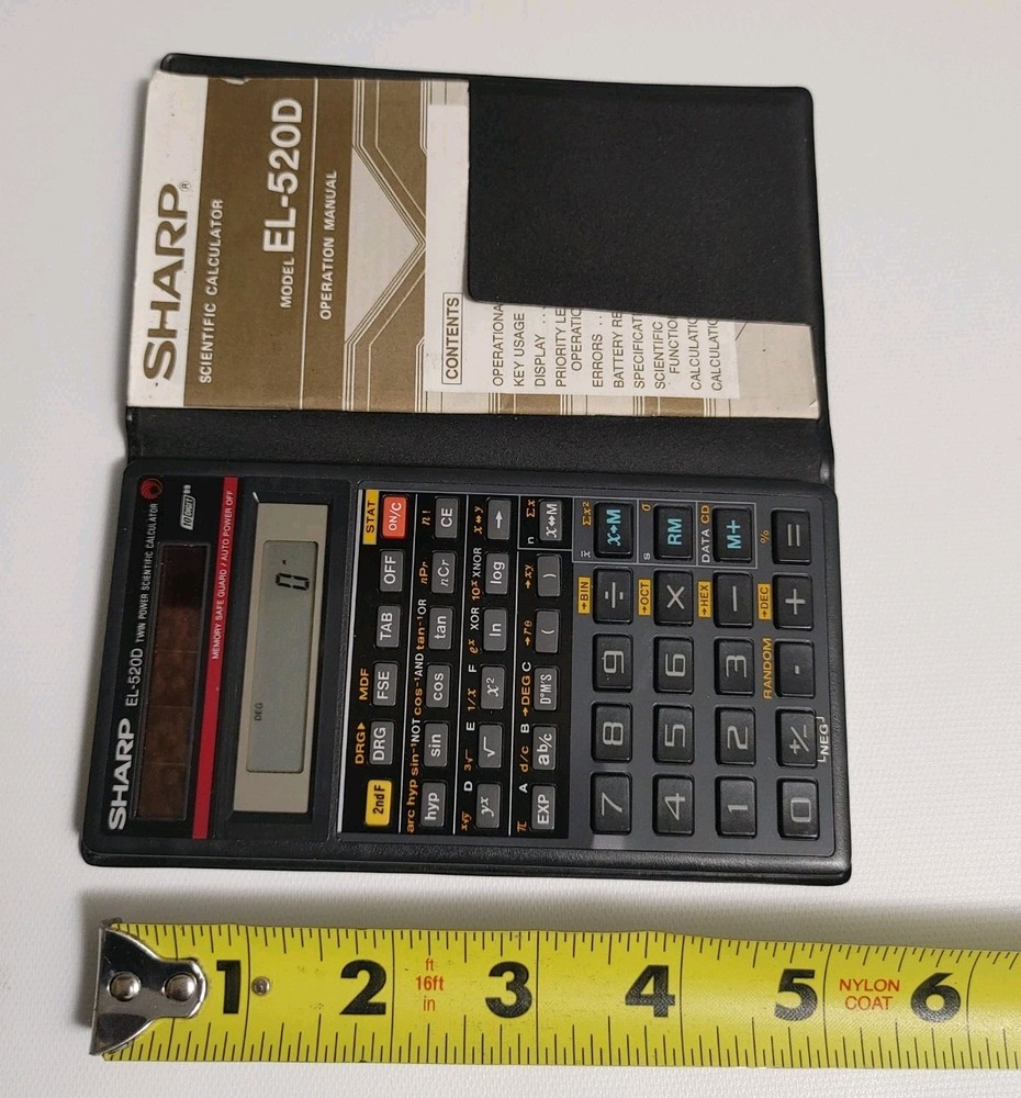 Vintage Scientific Calculator Sharp EL-520D