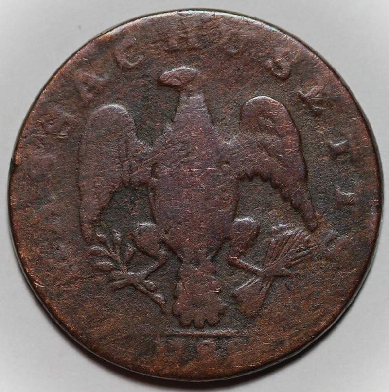 1788 Massachusetts Colonial Copper Cent