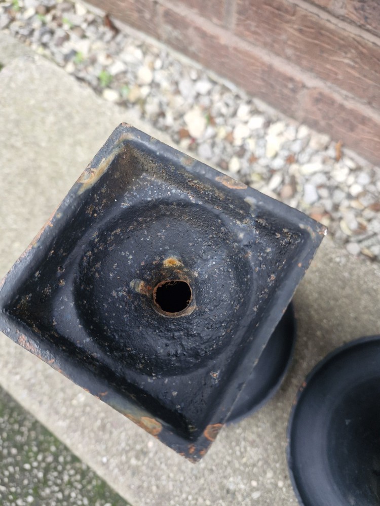 Pair Cast Iron Minature Classical Urns