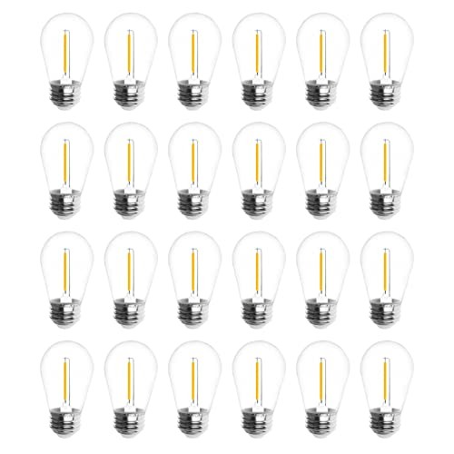 S14 5000K Daylight Outdoor String Lights Bulbs Replacement, Shatterproof &