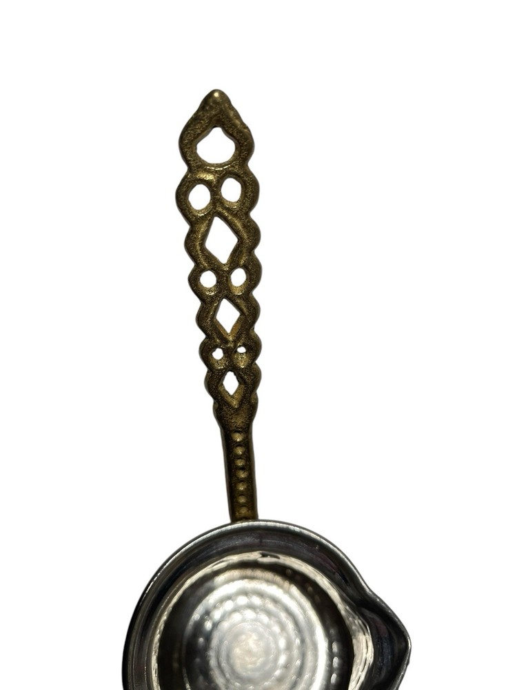 Vintage Hammered Copper Turkish Coffee Pot With Brass Handle