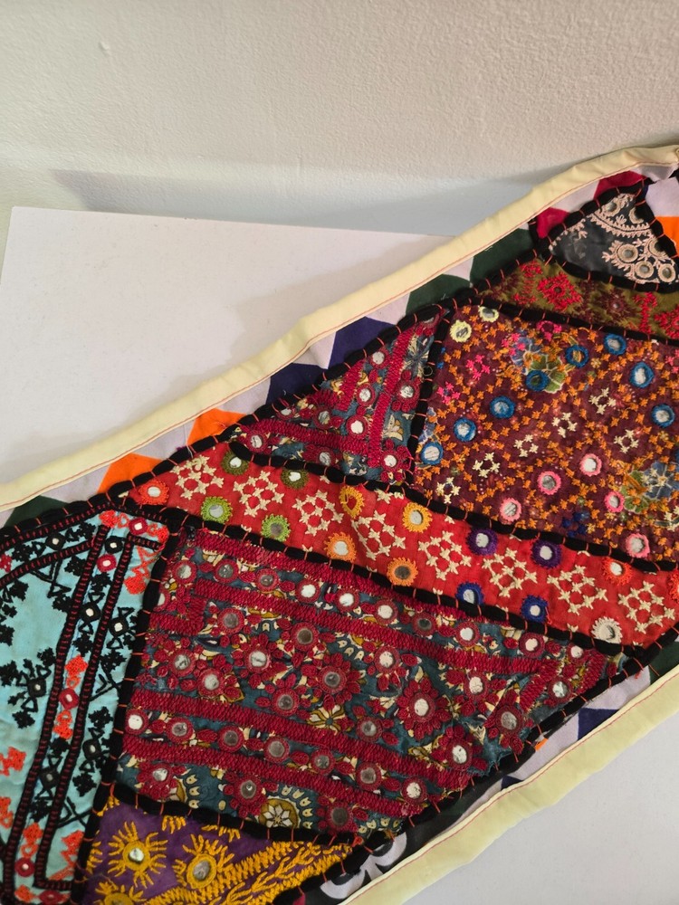 Old Handmade Table Mat – Multicolor Embroidery