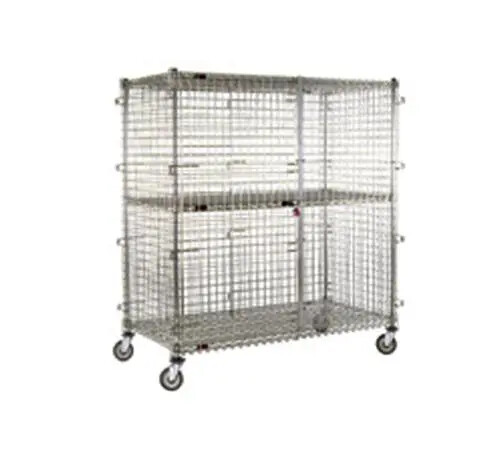 Eagle Group CSC2460 27 x 63 x 69 Mobile Chrome Security Unit w/ Double Doors