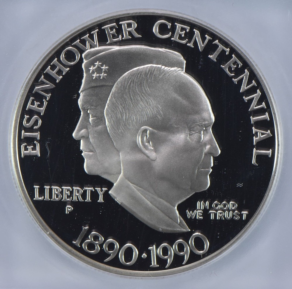 1990-P Eisenhower Commemorative Dollar PR70 DCAM ICG