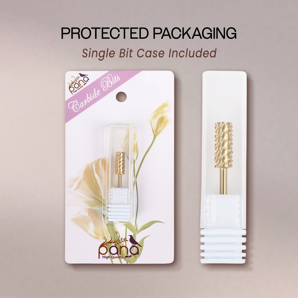 Professional Gold Small Barrel Nail Drill Bit Double Extra Coarse Grit