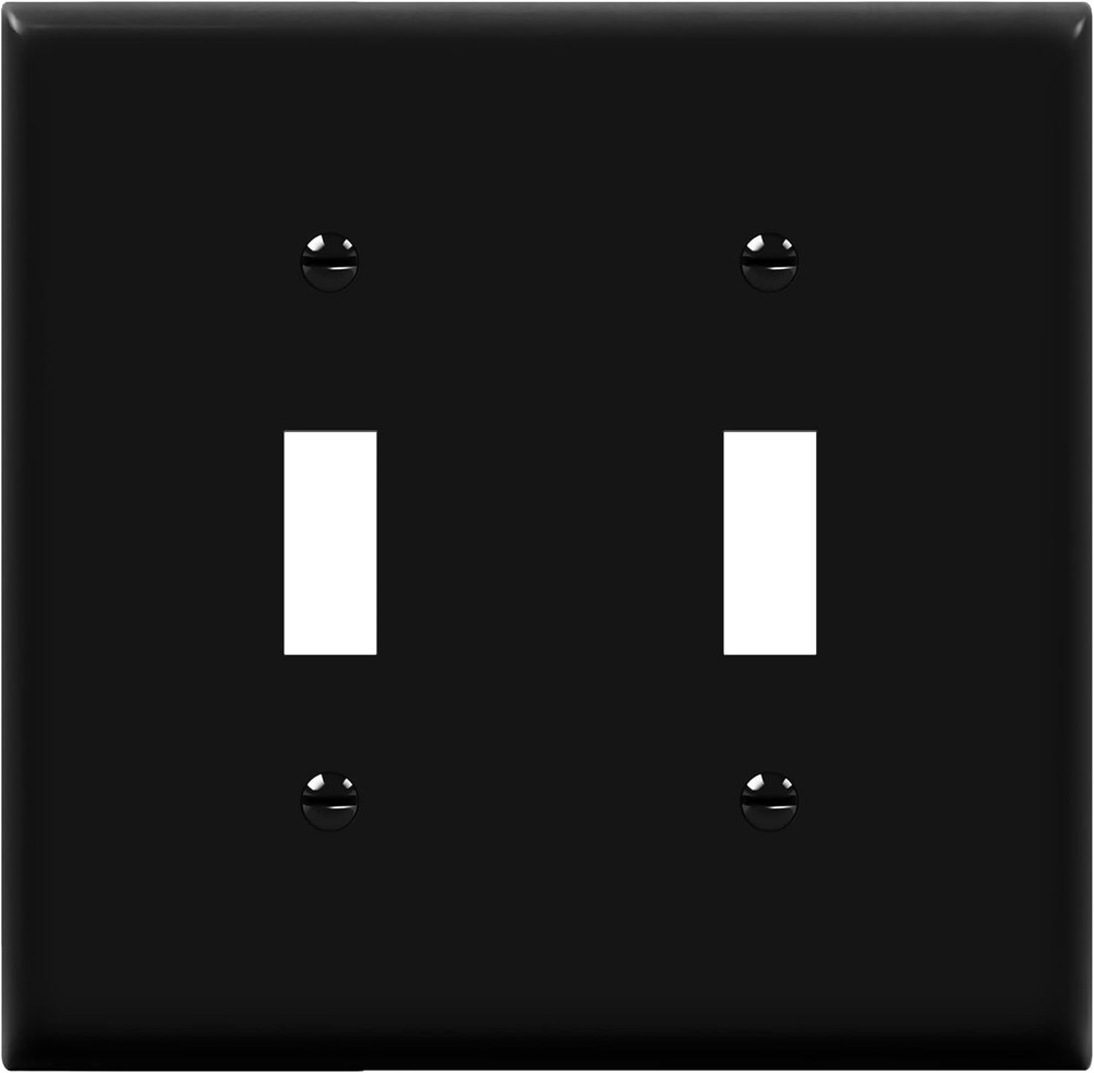 Double Toggle Switch Cover, Two Gang Light Switch Wall Plate, Standard Size 2-Ga