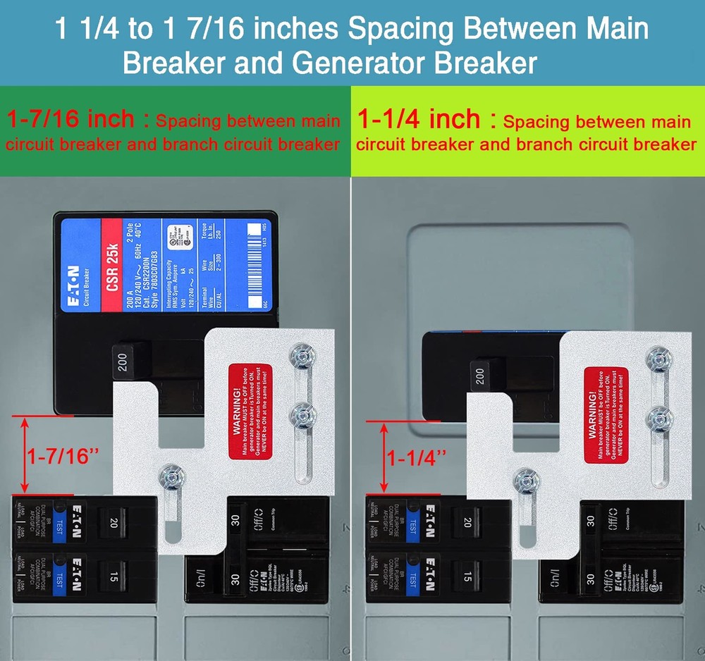 Generator Interlock Kit Compatible with Eaton Cutler Hammer silver grey black