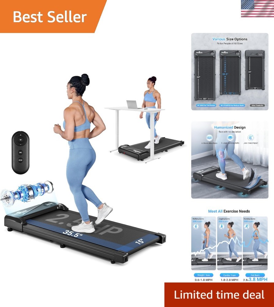 2.5HP Mini Treadmill with Remote Control & LED Display - Perfect for Office Use