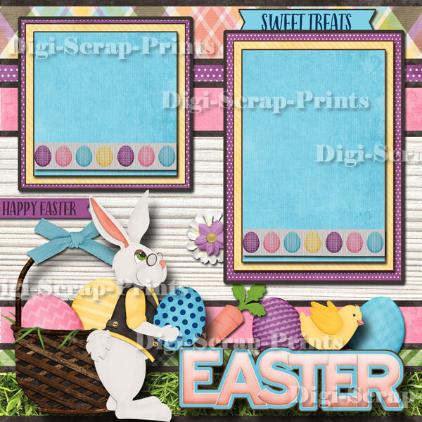 EASTER BLESSING ~ 2 premade scrapbook pages paper scrapbooking DIGISCRAP A0460