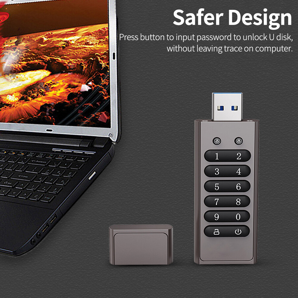 32GB 256-bit Encrypted USB Drive Password Secure Flash Drive USB3.0 U Disk S9M5