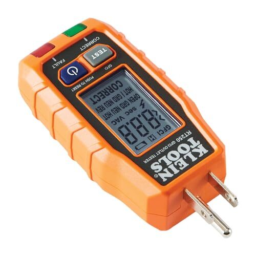Klein Tools RT250 GFCI Receptacle Tester with LCD Display