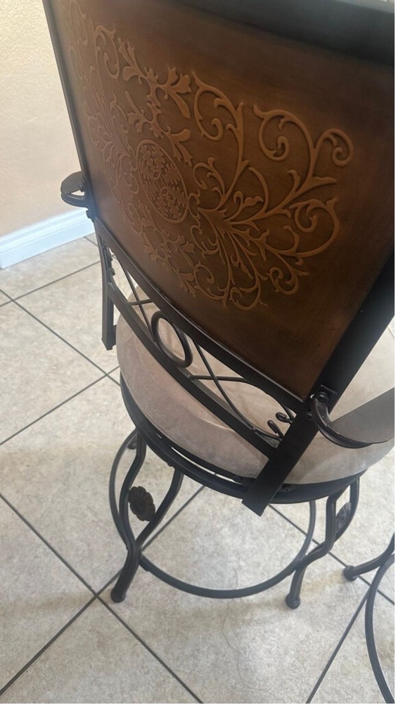 Two Counter Height Metal Bar Stools