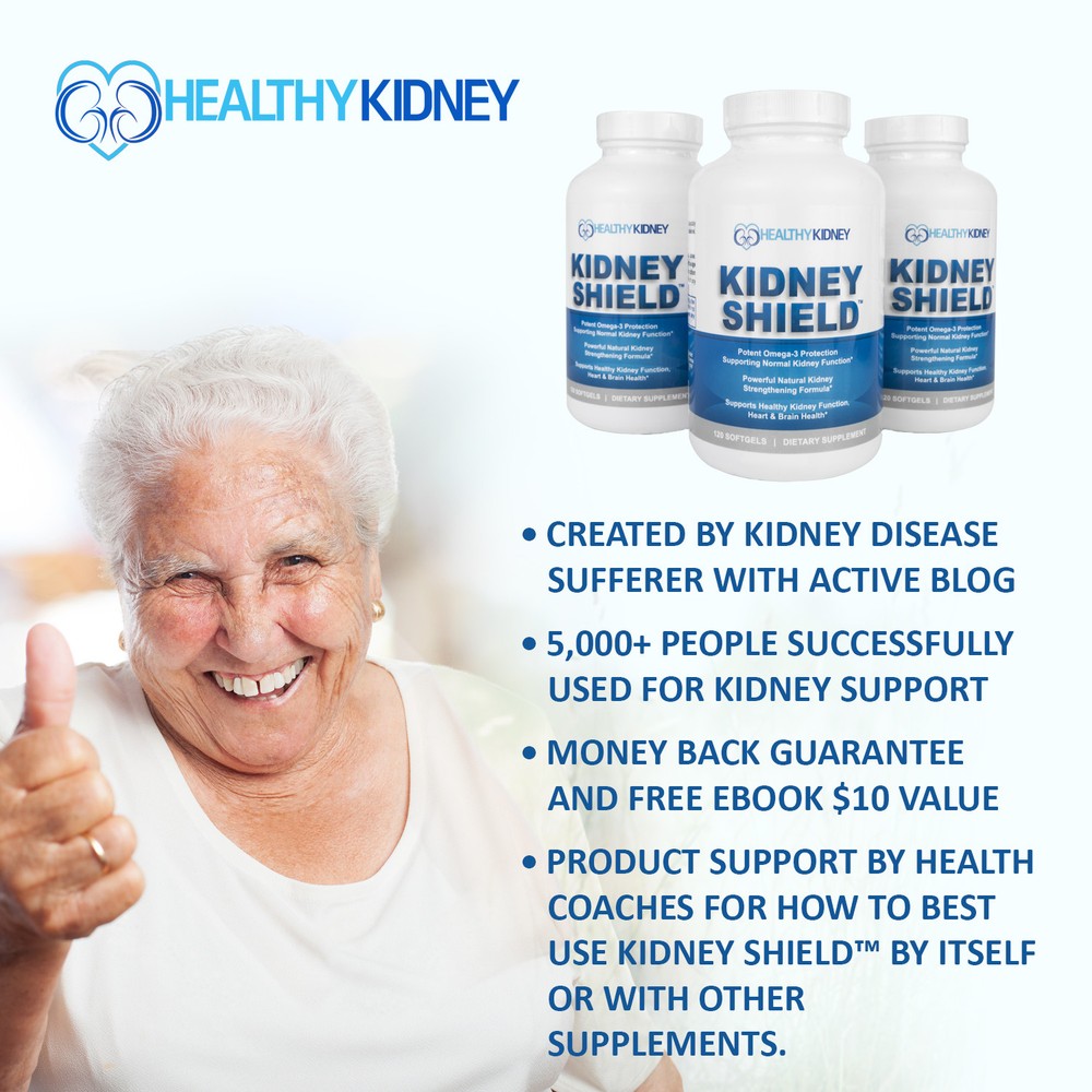 Kidney Shield Supplement Function Creatinine Cleanse Renal Health Function 2pack