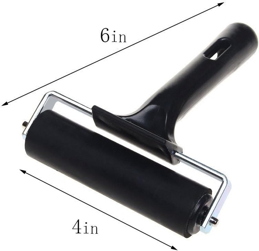 Rubber Brayer Roller for Printmaking/Ink/Print/Gluing Application (4 Inches)