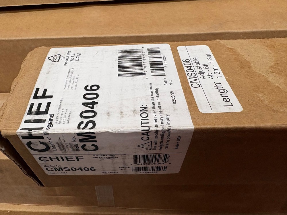 Chief CMS0406 4-6' Speed-Connect Adjustable Extension Column (Black)