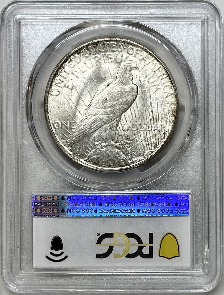 1923 S PEACE DOLLAR PCGS MS63 GOLD SHIELD LABEL