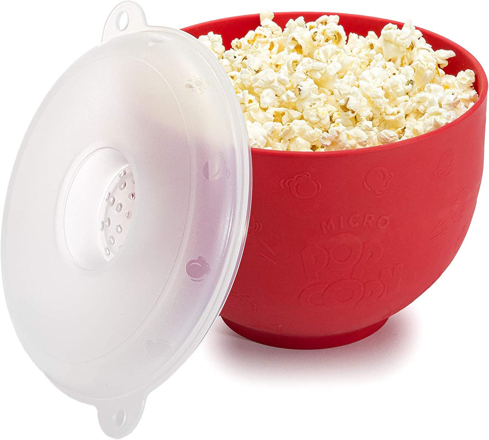 Silicone Popcorn Popper, Collapsible Hot Air Microwavable Popcorn Maker, Bowl Ma