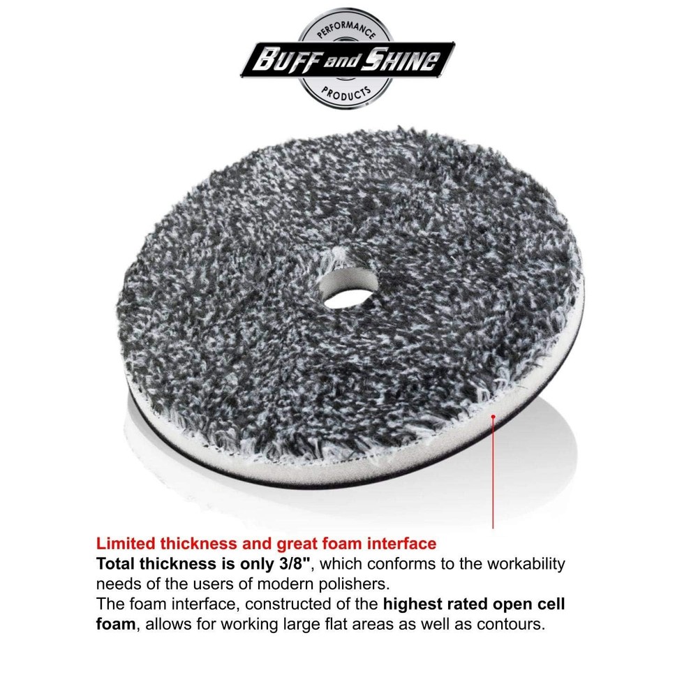 Buff and Shine URO-Fiber Microfiber Pad for Car Compounding, Cutting,...