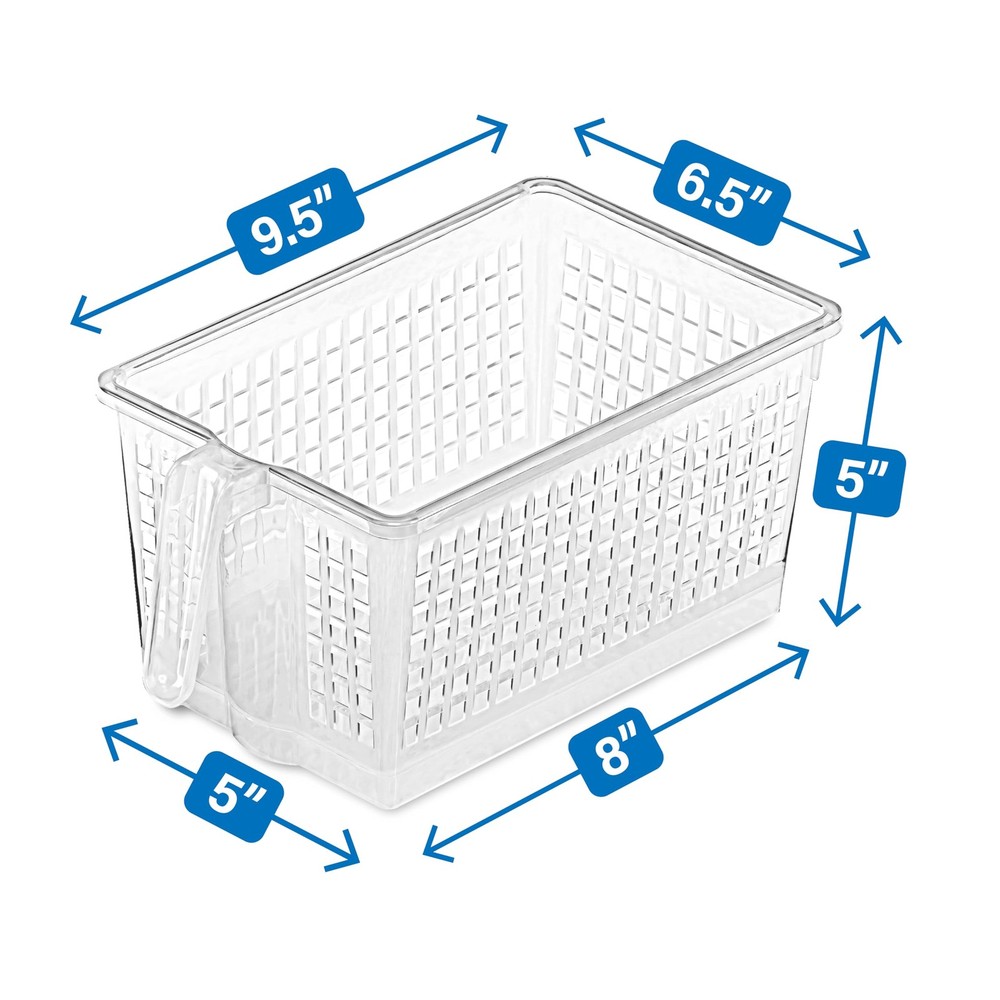 Plastic Storage Basket, Multipurpose Organizer Bin for Bathroom, Kitchen, Off...