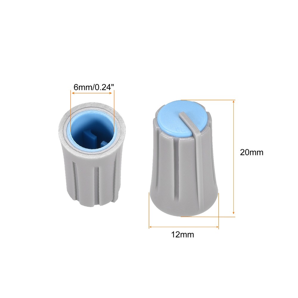 Potentiometer Control Knob Insert Shaft Switch Knobs 6mm/Grey Blue / 10Pcs