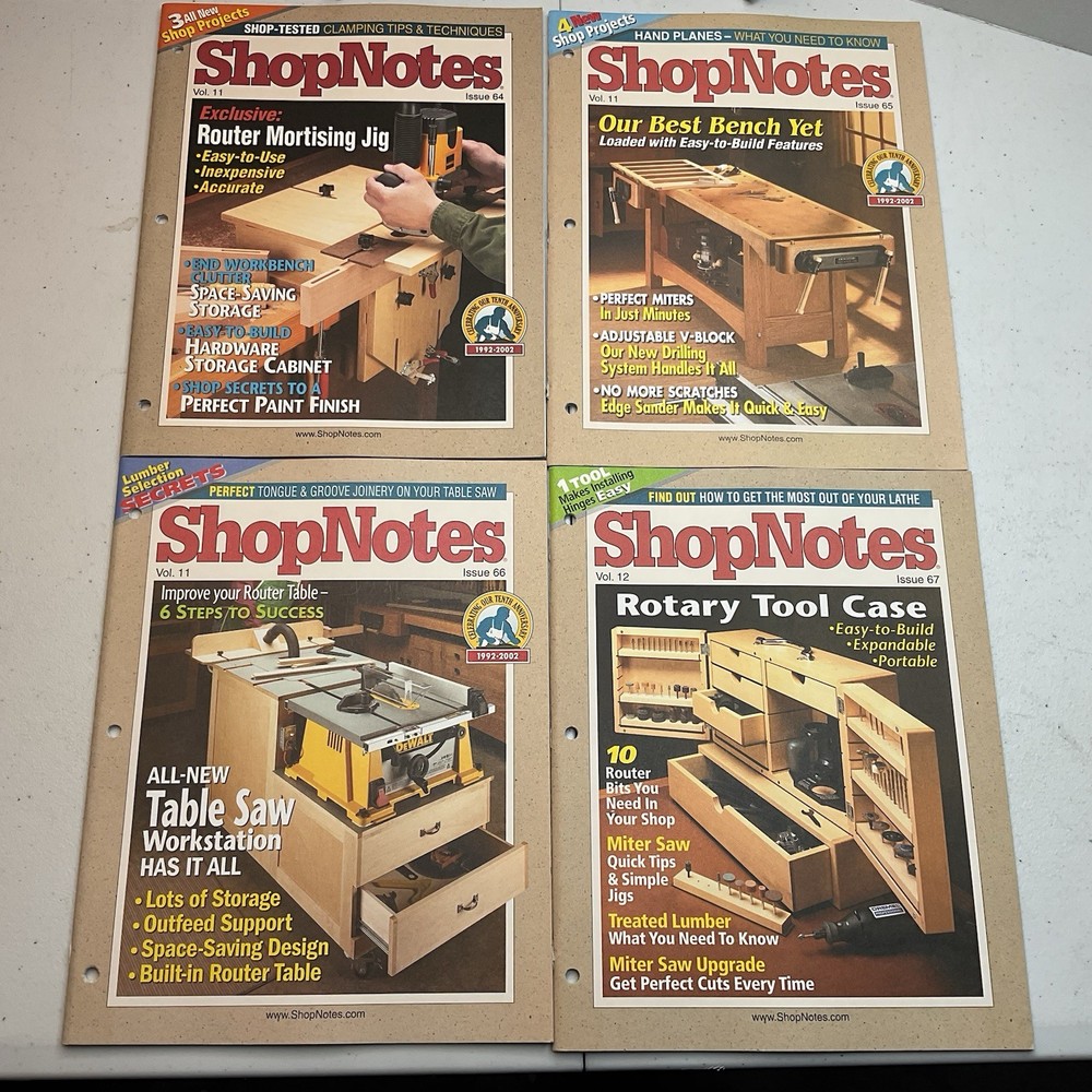 ShopNotes Magazine (Lot of 17) Tips, Tools, Techniques, Issues: 55-60,62-72
