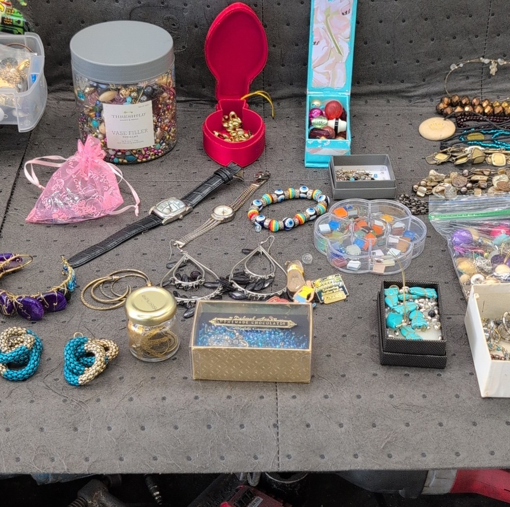 Threshold Jewelry Making Tool Set with Pliers, Hammer, Ring Sizer, Beads, Wire