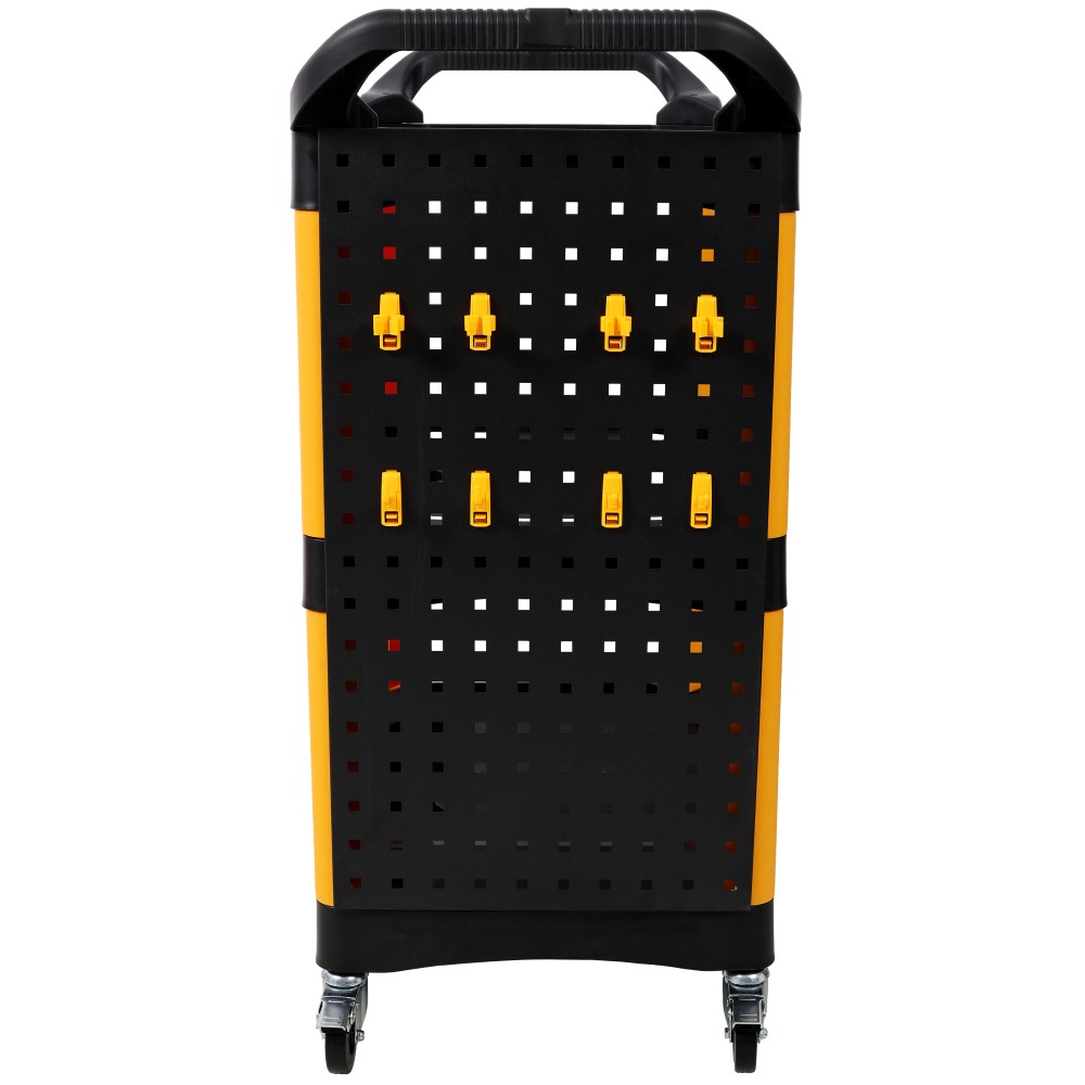 3-Tier Rolling Tool Cart w/ Pegboard & Hooks for Detailing Garage Workshop