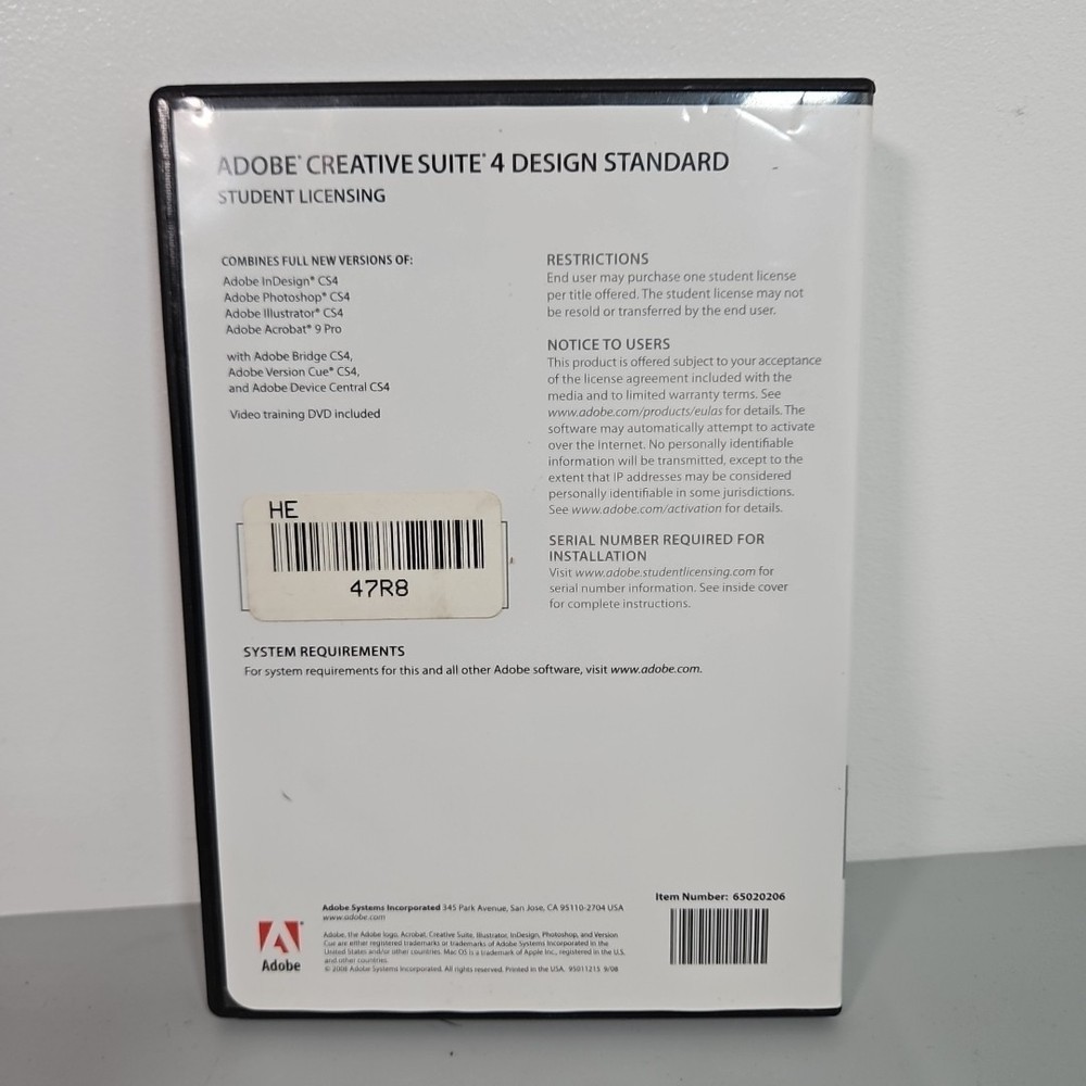 Adobe Creative Suite 4 Design Standard - For Mac - WITH Serial Number