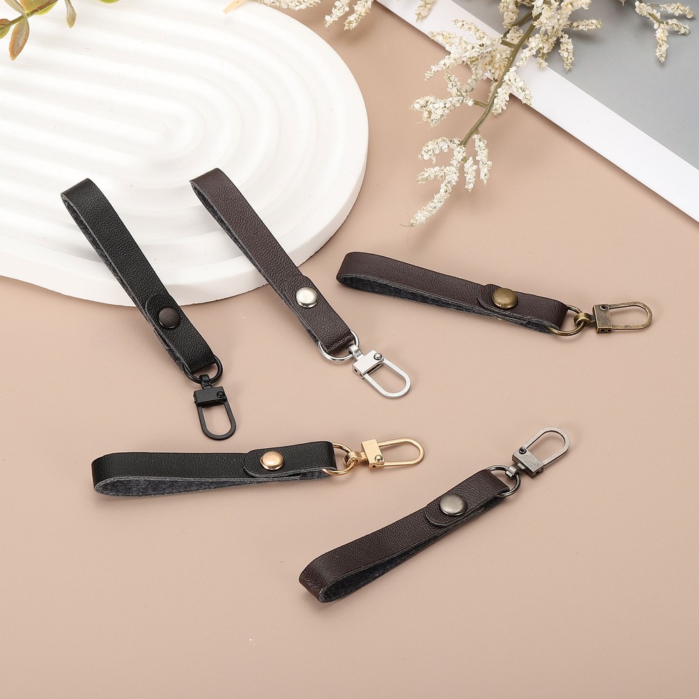 5pcs Zipper Pull, 4 Inch Leather Zip Puller Zipper Replacement Repair, Black
