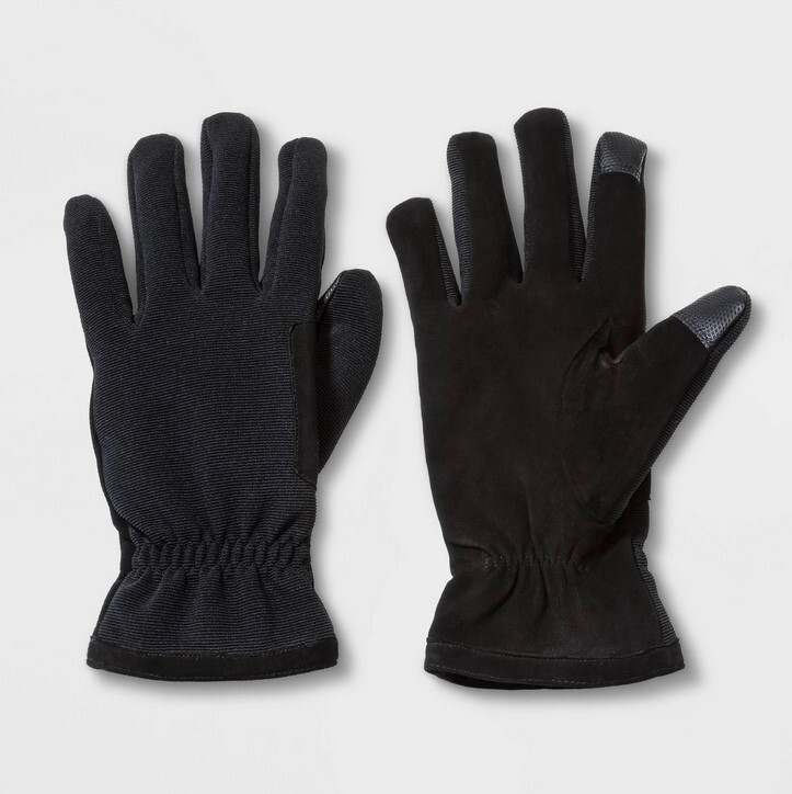 Goodfellow 3M Ribbed Leather Thinsulate Insulated Gloves Black S M Tech NWT