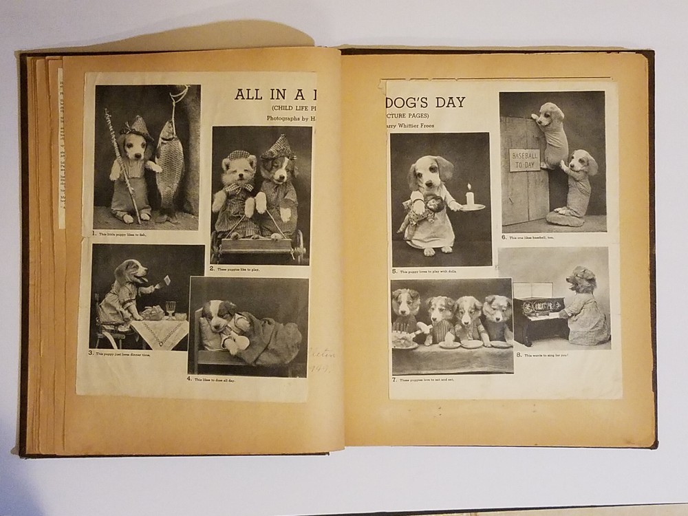Vintage WW2 Era Scrapbook, Uncle Sam, Plane, Eagle, Ship, Cannon