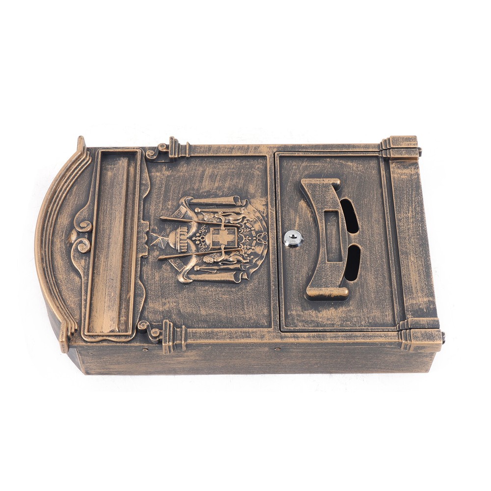 European Retro Wall-Mounted Mailbox with Lock and Viewing Windows