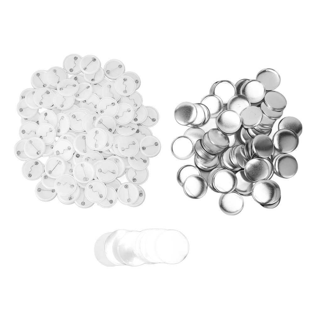 32mm 100 Sets Pin Back Button Parts Round Shape Metal Back Pin DIY Blank Button