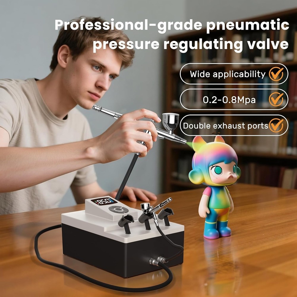 Professional Airbrush Compressor – 85 PSI High-Performance, Ultra-Quiet, with...