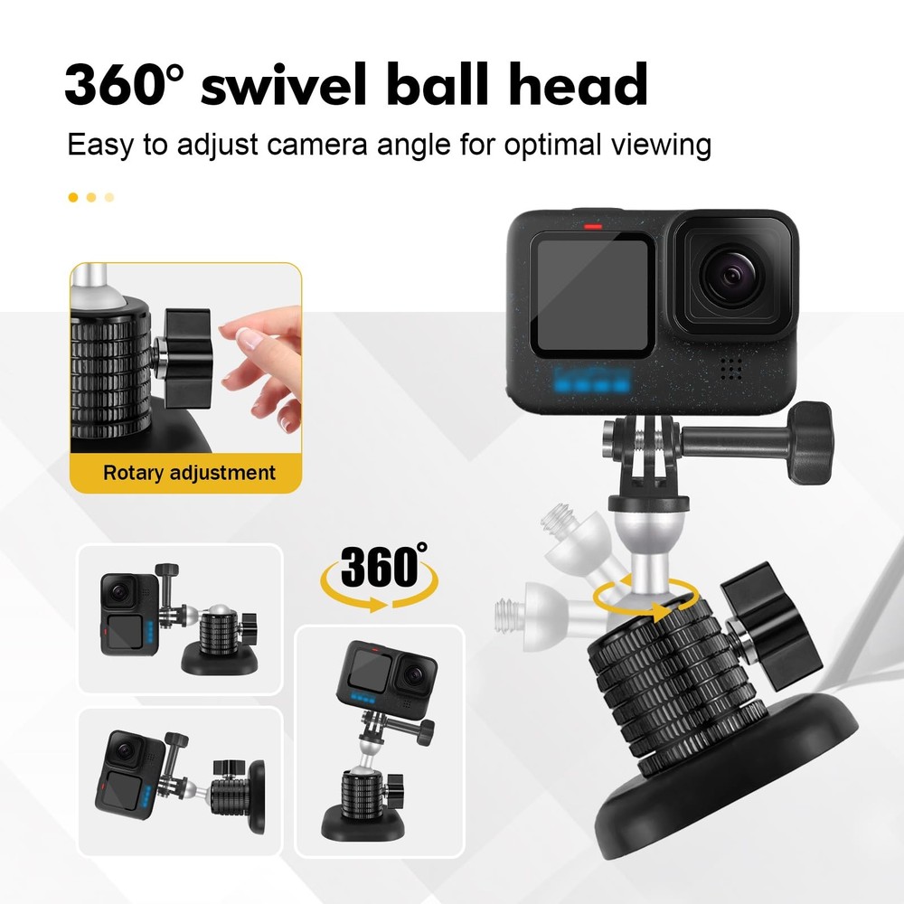 Magnetic Camera Mount for GoPro,Strong with 360° black-1