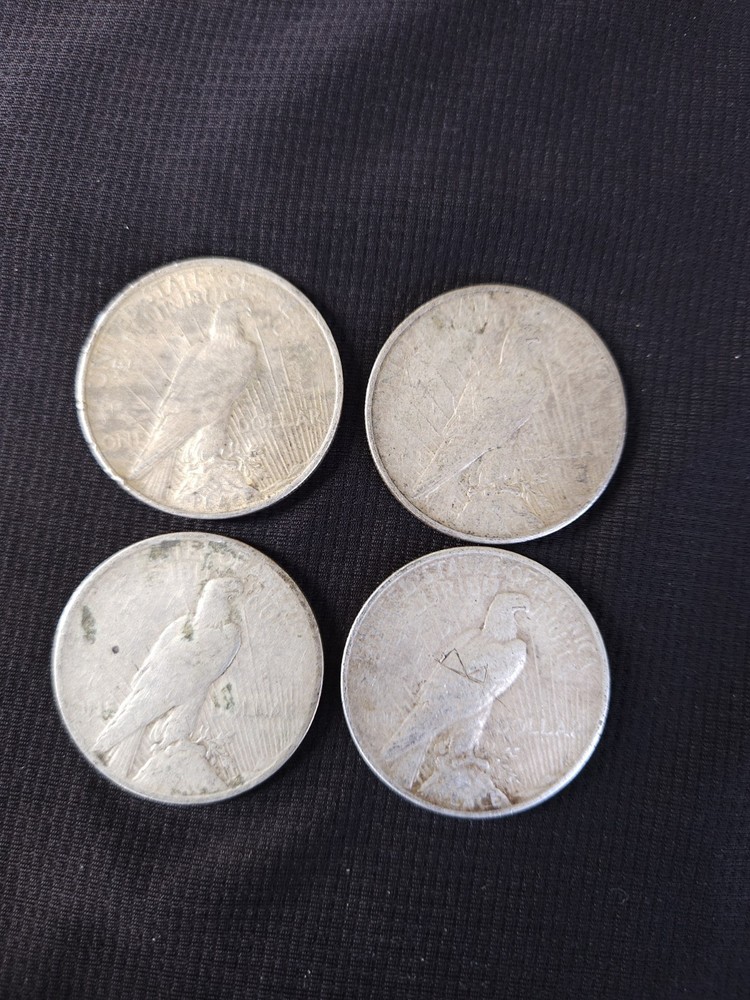 Lot Of 4 Silver Peace Dollars