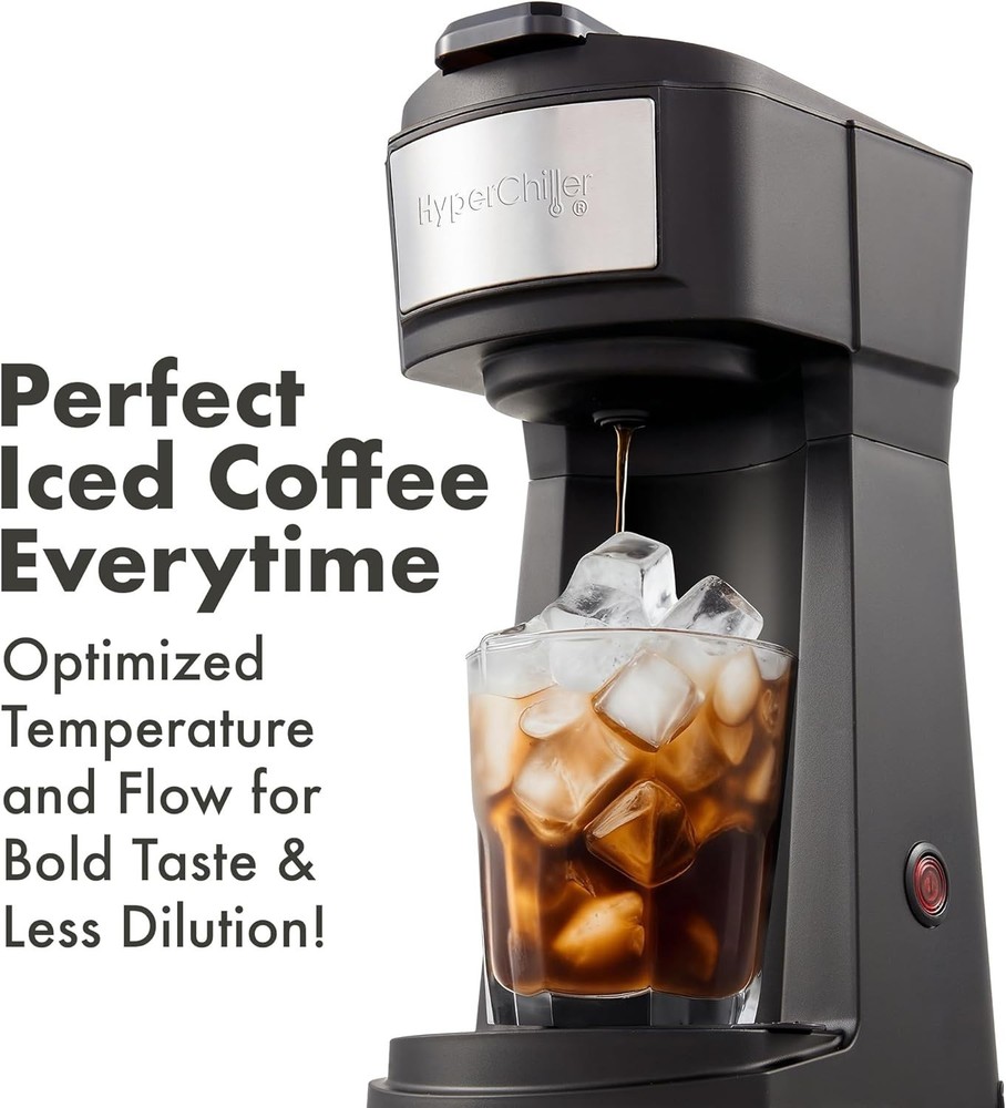 Portable Iced & Hot Coffee Maker with Removable Drip Tray - Modern & Efficient