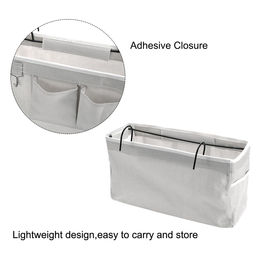 2pcs Bedside Caddy Bed Caddy Bunk Bed Caddy Bedside Organizer with Hooks, White