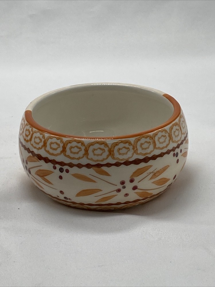 Temptations Orange Owl Ceramic Nesting Measuring Cup Set Old World