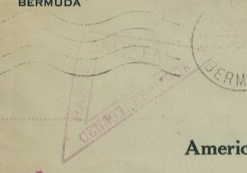 WWI Bermuda Censor Cover US Special Delivery & Bermuda Censor CM 14 Violet RARE
