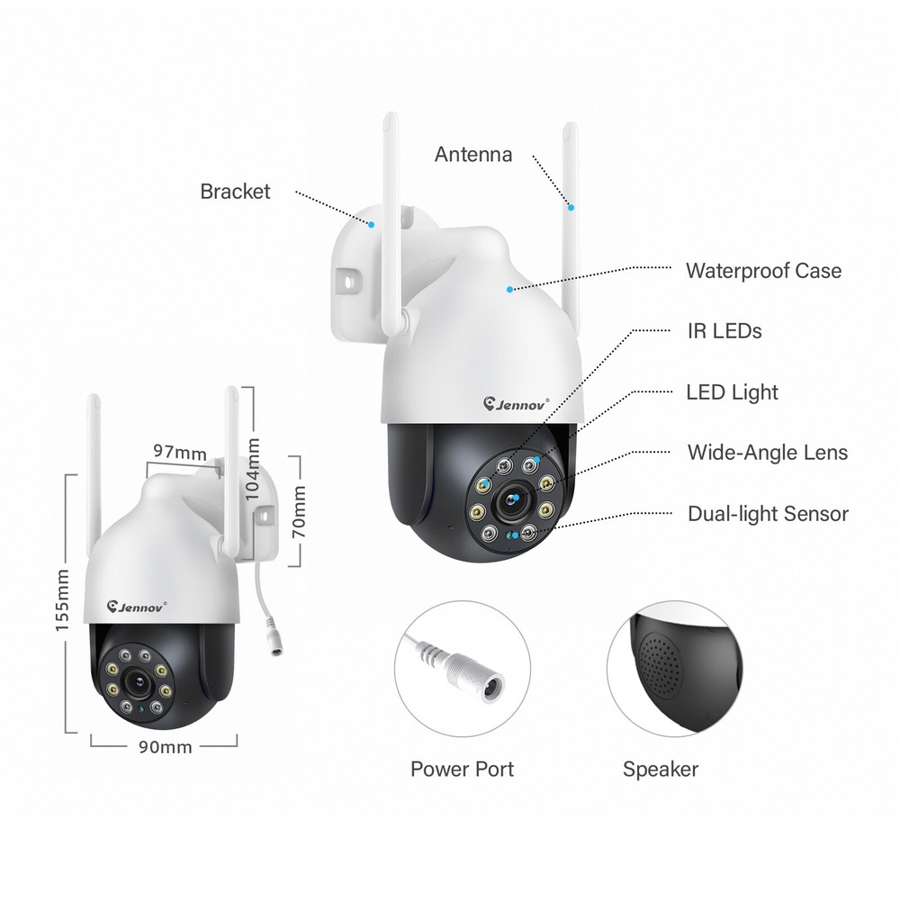 Security Camera System Outdoor Wireless 5MP 10CH NVR Two-Way Audio 1TB HDD