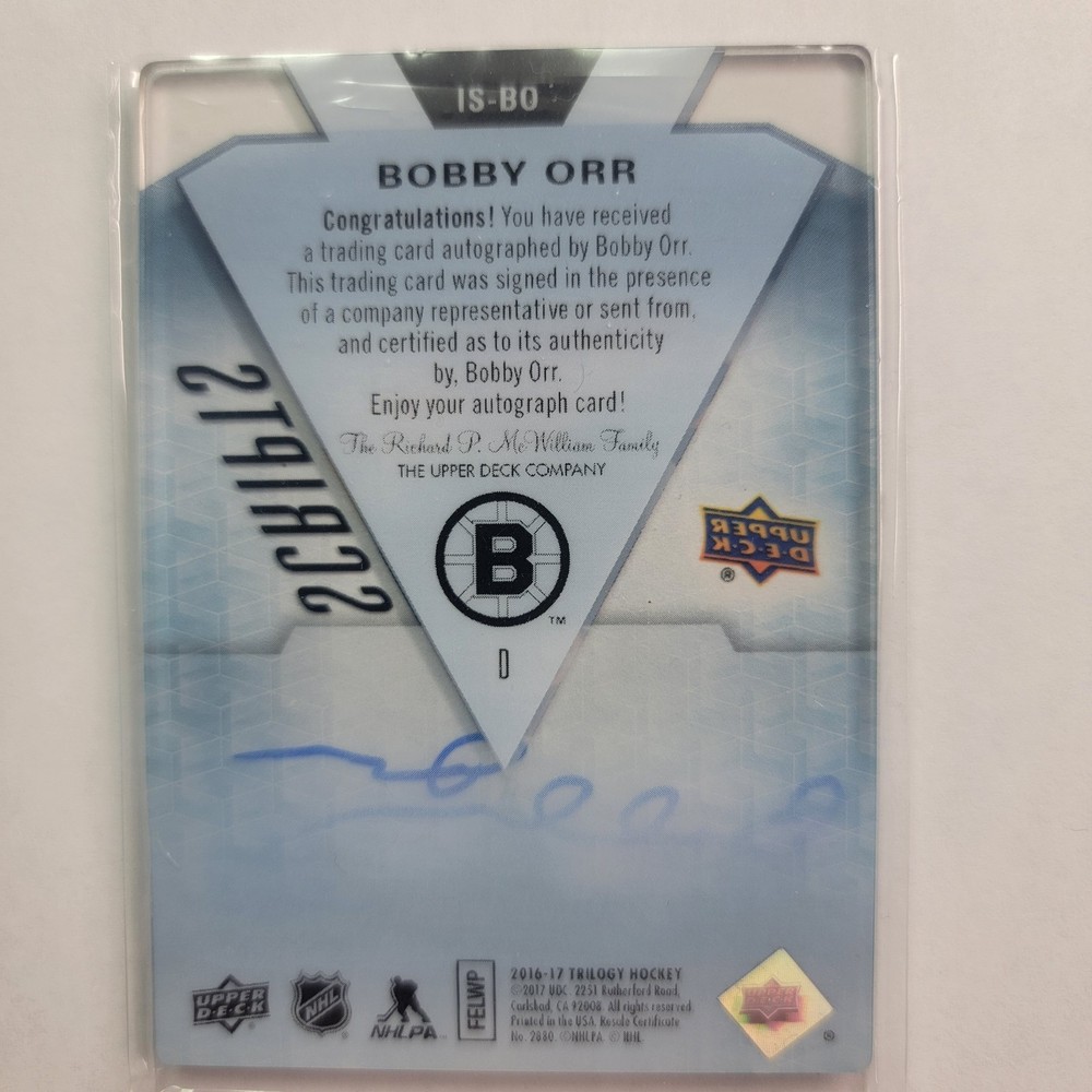 Bobby Orr Auto Trilogy Ice Scripts 2016-2017