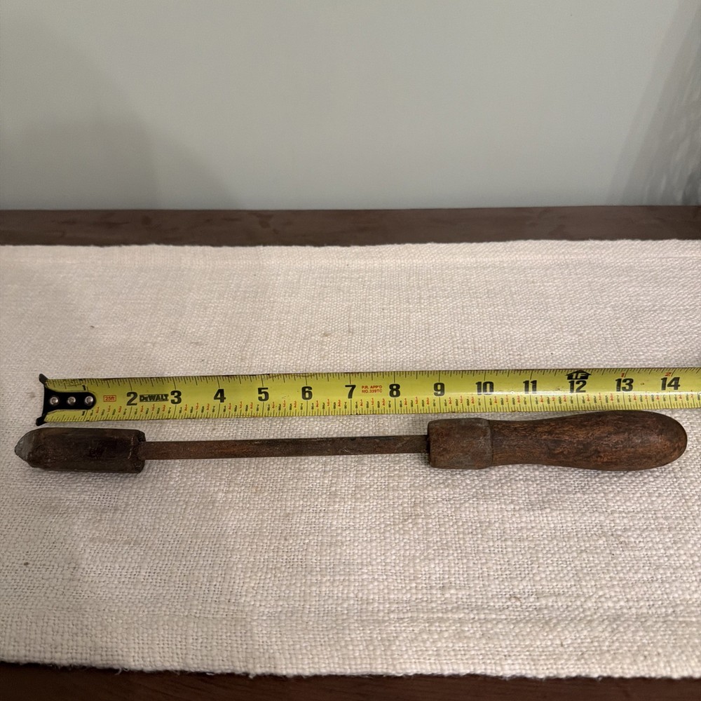 Vintage Copper Head Soldering Iron with Wood Handle 14"