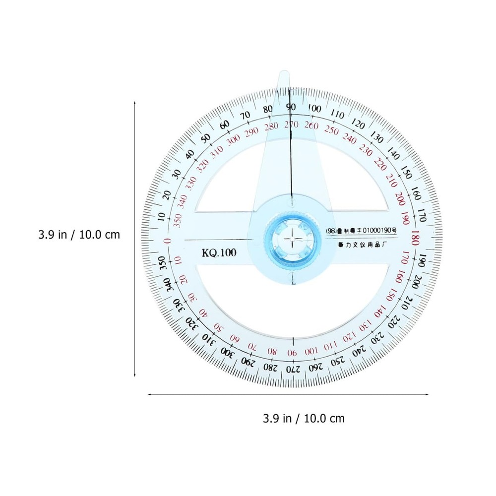 10 PCS Swing Arm Protractors Plastic 360-Degree Circle Drawing Tool